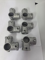 6pcs DN25, 90°3-Way Pipe Connectors Steel Pipe Connection Fittings, Alum Alloy.F