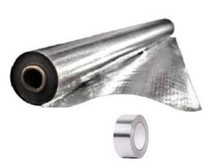 1000 sqft Radiant Barrier Perf Mylar Scrim Insulation 4×250 w/ 2″ Foil Tape Kit