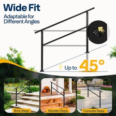 VIVOHOME 2-Pack 4 Step Galvanized Steel Hand Railing for Steps Porch Deck