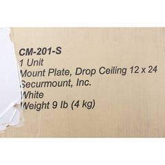 SECURMOUNT CM-201-S RECESSED CEILING T-BAR MOUNTING PLATE, WHITE