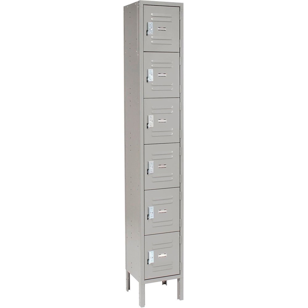 Global Industrial Six Tier 6 Door Box Locker 12″Wx12″Dx12″H Gray Assembled