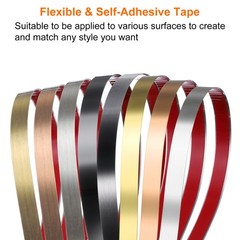 1″ x 20ft Peel and Stick Metal Molding Wall Trim Strip Mirror Like Black