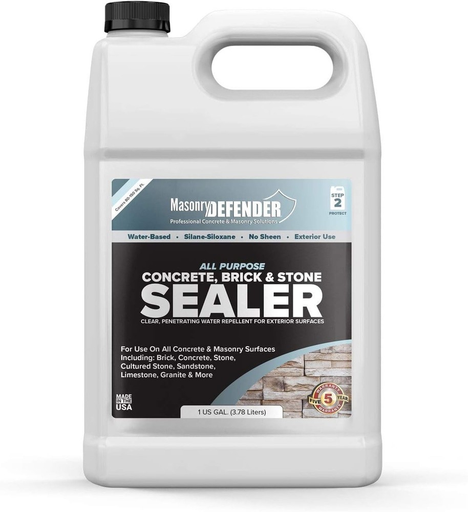 MasonryDefender All Purpose Brick Stone & Concrete Sealer – Transparent Penet…