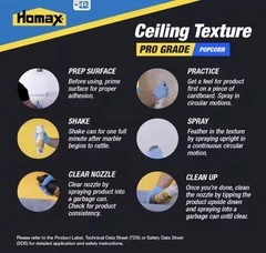 Homax Ceiling Texture-Pro Grade Popcorn By PPG Covers Up To 8 sqFt 14 Oz 4 Pack