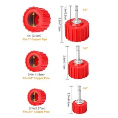 Copper Pipe Cleaner Set for Drill 1/2″ 3/4″ 1″ Bore Brush Kit Plumbing HVAC Tool