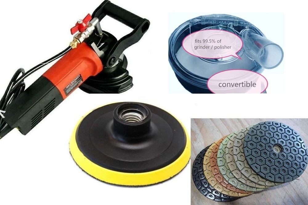 Wet Polisher grinder 5″ 6″ 7″ granite concrete floor polishing pad marble buffer