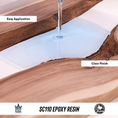 TABLE TOP EPOXY 1 GALLON KIT * CLEAR * UV RESISTANT * NON-TOXIC * BAR TOP * WOOD
