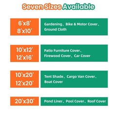 Tarp, 8x10FT Lightweight but Durable Tarp Waterproof with Metal Grommets & Re…