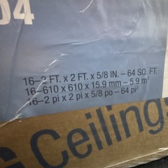 USG Ceilings Alpine 1004 2×2 Acoustical Panels 5/8in White 16pk 64sqft