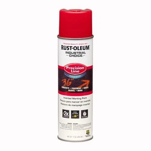 Rust-Oleum Ind Choice M1800 Line Paint, Flat Safety Red, 17oz Aerosol, 12/CT