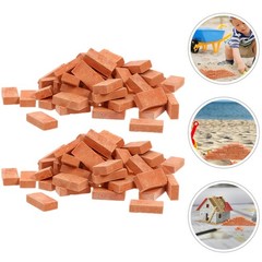 100Pcs Handmade Dark Red Miniature Bricks for DIY Sand Table Crafting
