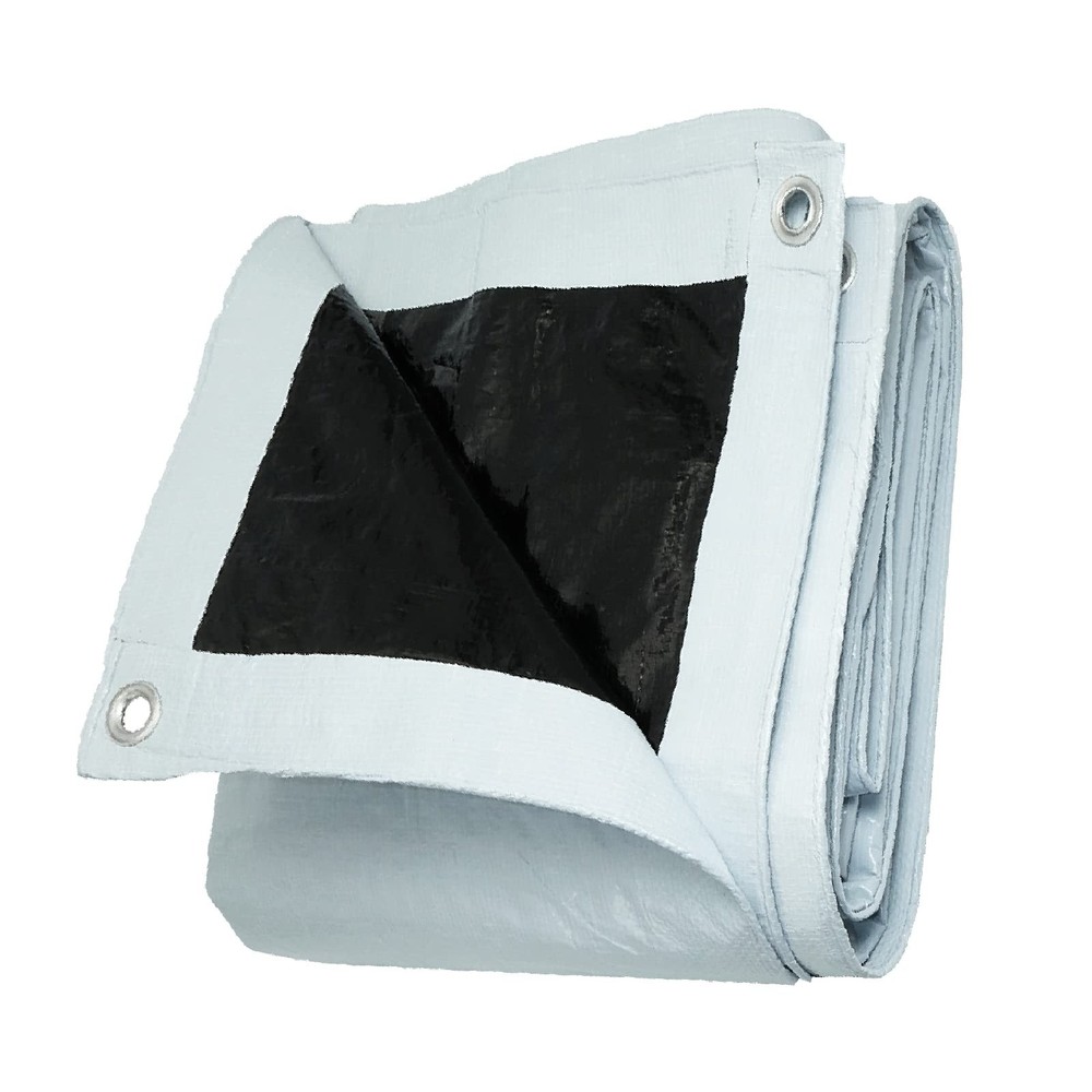 UCINNOVATE Heavy Duty White/Black Plastic Tarp – 10 x 13 FT, 14 Mil Thick Wat…