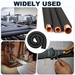 Pipe Insulation Foam Tube, 60mm ID 30mm Thick 6.6Ft Pipe Cover Wrap Roll [Black]