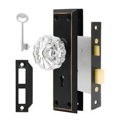 Mortise Lock Set for Interior Door – Vintage Crystal Glass Door Knobs with Sk…