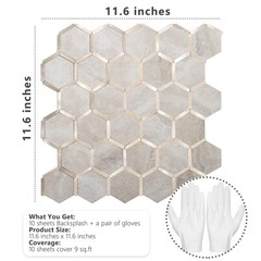Stickgoo Hexagon Peel And Stick Backsplash Tile Stick On Backsplash For Kitchen