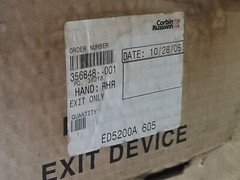 NOS Corbin Russwin ED5200A 605 “BRIGHT BRASS” RHR Exit Only Device MSRP $2,232.