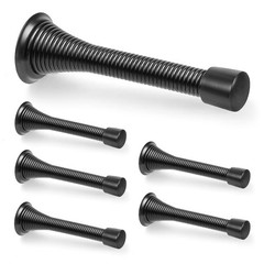 6 Pack Black Spring Door Stops, 3-1/4″ Heavy Duty Wall Mount Door Stoppers, F…