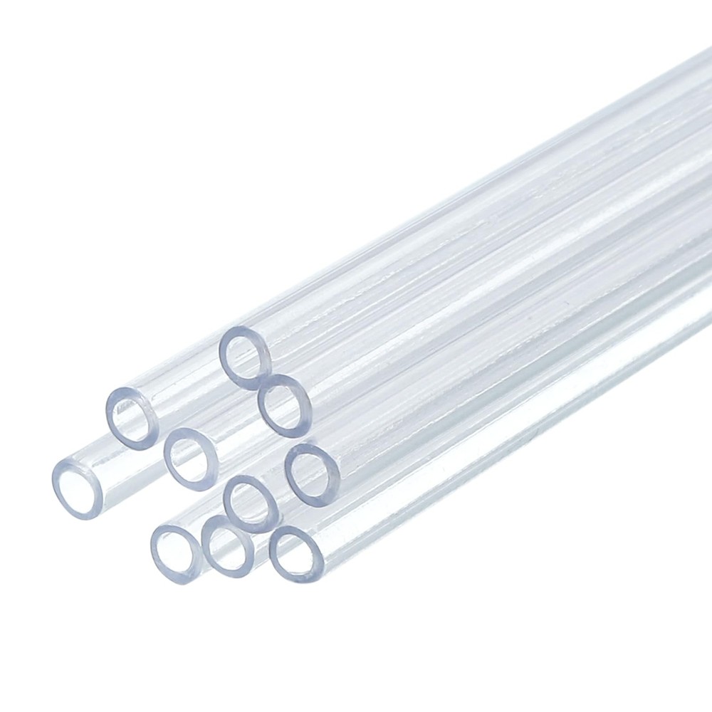 uxcell 10 Pcs Clear Plastic Rigid Tubing 2mm ID x 3mm OD, x 3mm,
