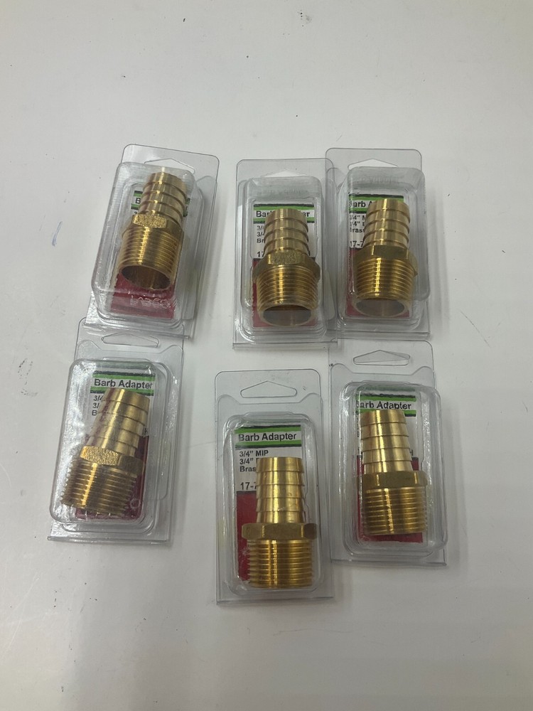 (QTY 6) LASCO 17-7769 3/4″ Male Pipe Thread x 3/4″ Hose Barb Brass Adapter