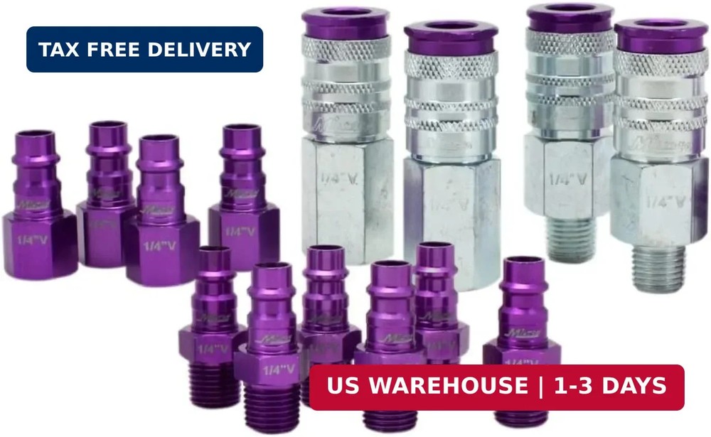Milton S-314VKIT Kit, 14pc Hi-Flo V style 1/4″, Purple