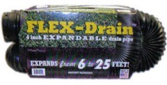 Flexible Expandable Drain Pipe, Solid Black Polyethylene, 4 In. x 25 Ft. – 51110