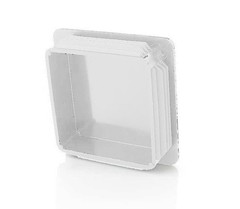 10x Square Tube Lamellar Plug 10×10 mm Quadrat White End Caps Plastic