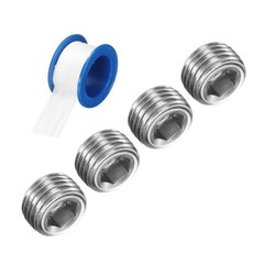 4Pcs M10x1x10 304 Stainless Steel Male Thread Internal Hex Pipe Plug Fitting