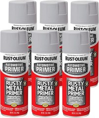 Rust-Oleum 249331 Rusty Metal Primer Spray Paint 12oz Light Gray – 6 Pack