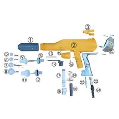 GM02 Electrostatic Powder Coating Spray Gun 6m Cables 2 nozzle 1002100
