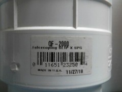 NDS Quik-Fix QF-2000 Pipe Repair Coupler 2″ Socket x Spigot 12″ L , White, FS