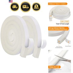 Air Conditioner Foam Seal 13Ft Open Cell Insulation Weather Stripping 2 Rolls