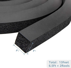 13Ft NBR+PVC Air Conditioner Foam Seal Insulating Strip 2 Roll 1 X 1 Inch 6.5 Fe