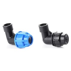 MDPE Compression Fitting 90° Elbow Female Thread Water Pipe Connector 20 25 32mm