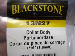 13N27 – 1/16″ Blackstone® Standard Collet Body for 9, 20 Series Torches QTY 5