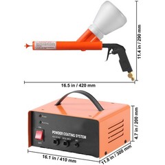 Uimoso 50KV Electrostatic Powder Coating System with Spray Gun and Foot Pedal