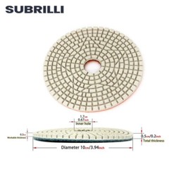 Dry/Wet 3 Step Diamond Polishing Pads 4 Inch for Granite Marble Quartz Concrete