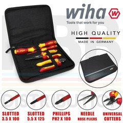 Wiha 26755 Screwdriver Cutter Pliers set 6pcs slotted Phillips VDE Electrician