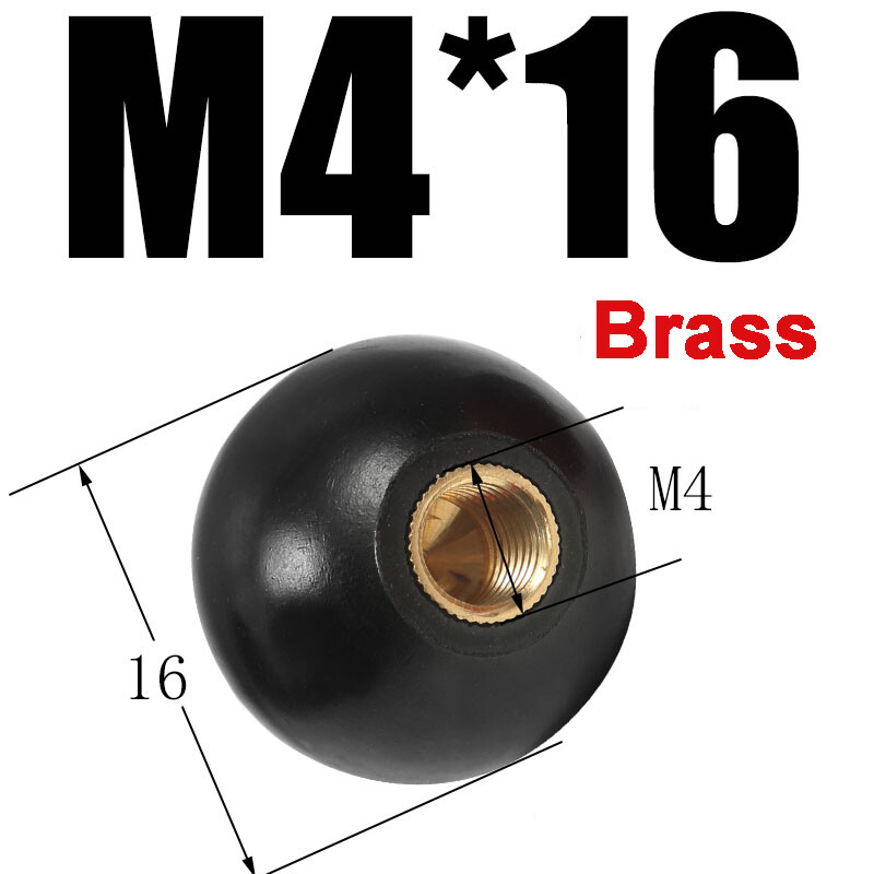 Ball Handle Plastic Knobs Dia 16mm 20mm~50mm Thread M4 M5 M6 M8 M10 M12 M16