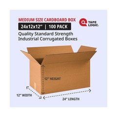 TAPE LOGIC 24x12x12 Long Corrugated Boxes, Long, 24L x 12W x 12H, Pack of 20 …