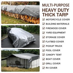Sunvigor Tarp Waterproof 10x20Ft, Heavy Duty Tarp Cover Extra Thick 14 Mil Te…