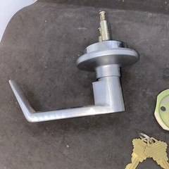 2 Keys, Keyed Entry Door Lever Handle LHL-580SC Keys Included Finish US26D