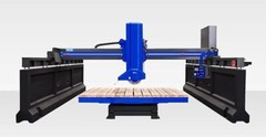 25HP Granite Bridge Saw with PLC-controlled turning to any angle tilting table