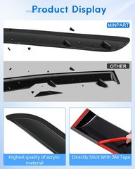 Side Window Deflector Dark Smoke Visors 4-Piece Set for 2011-2019 Ford Explorer