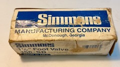 NEW Old Stock Simmons 456-SB 1-1/2″ Brass Foot Valve Made in USA FREE SHIPPING