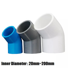 45° Elbow PVC Plain Pipe Coupling Fitting Connector Inner Diameter 20mm~200mm