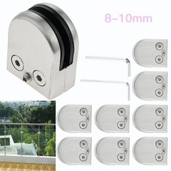8Pcs Semicircle Glass Clamps 52x43x24mm for Glass Door Bathroom Wine Cabinet