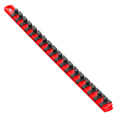 8401 Ernst Mfg. 18″ Socket Organizer and 18 Twist Lock Clips – Red – 3/8″