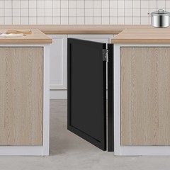 Modern Entrance Partition Doors, Wood Partition Doors, Half-waist Doors Black
