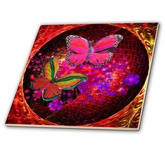 3dRose ct_128824_4 Bright Oranges, Reds, Pinks,Blues, Purples and Abstract Butte