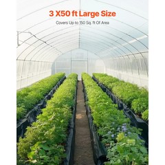Black Plastic Sheeting Roll 4Mil 3x50ft Moisture Barrier Poly Film